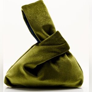 Japandi Green Velvet Knot Bag